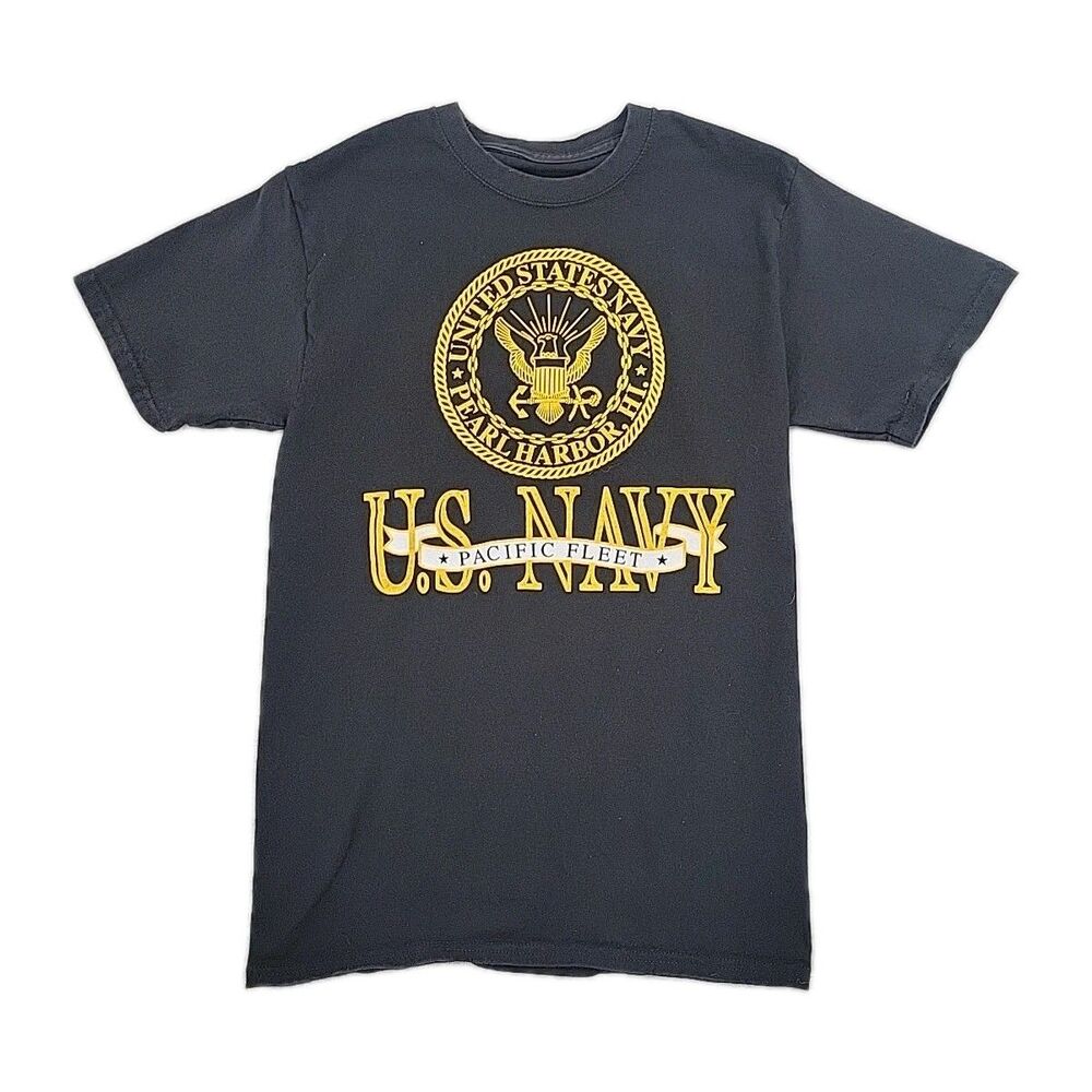 U.S. Navy Mens T-Shirt Size Small Pearl Harbor Pacific Fleet Hanes 100% Cotton